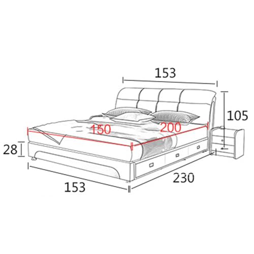 Modern Luxury Leather Queen Bed Frame