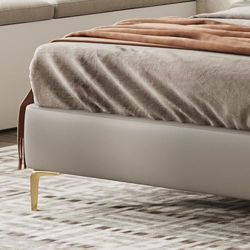 Modern Leather Queen Platform Bed