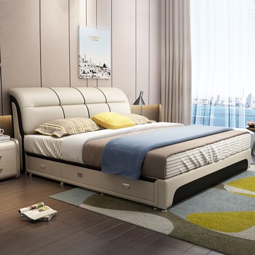 Modern Luxury Leather Queen Bed Frame