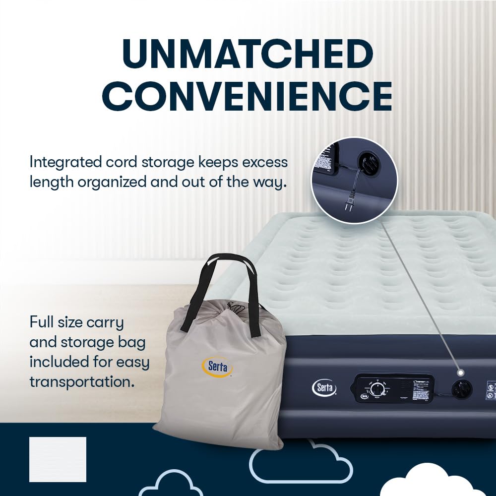 Serta Raised Air Mattress with Built-In Pump