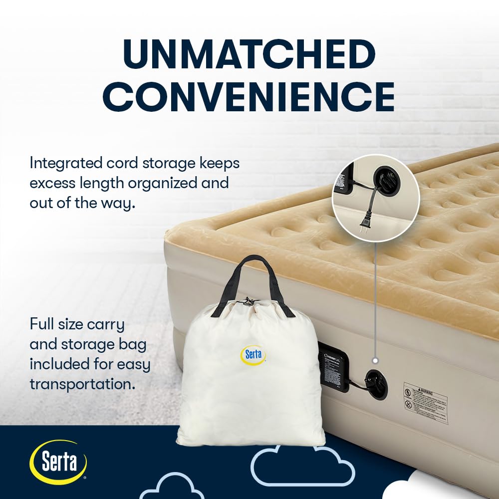 Serta Raised Air Mattress with Built-In Pump