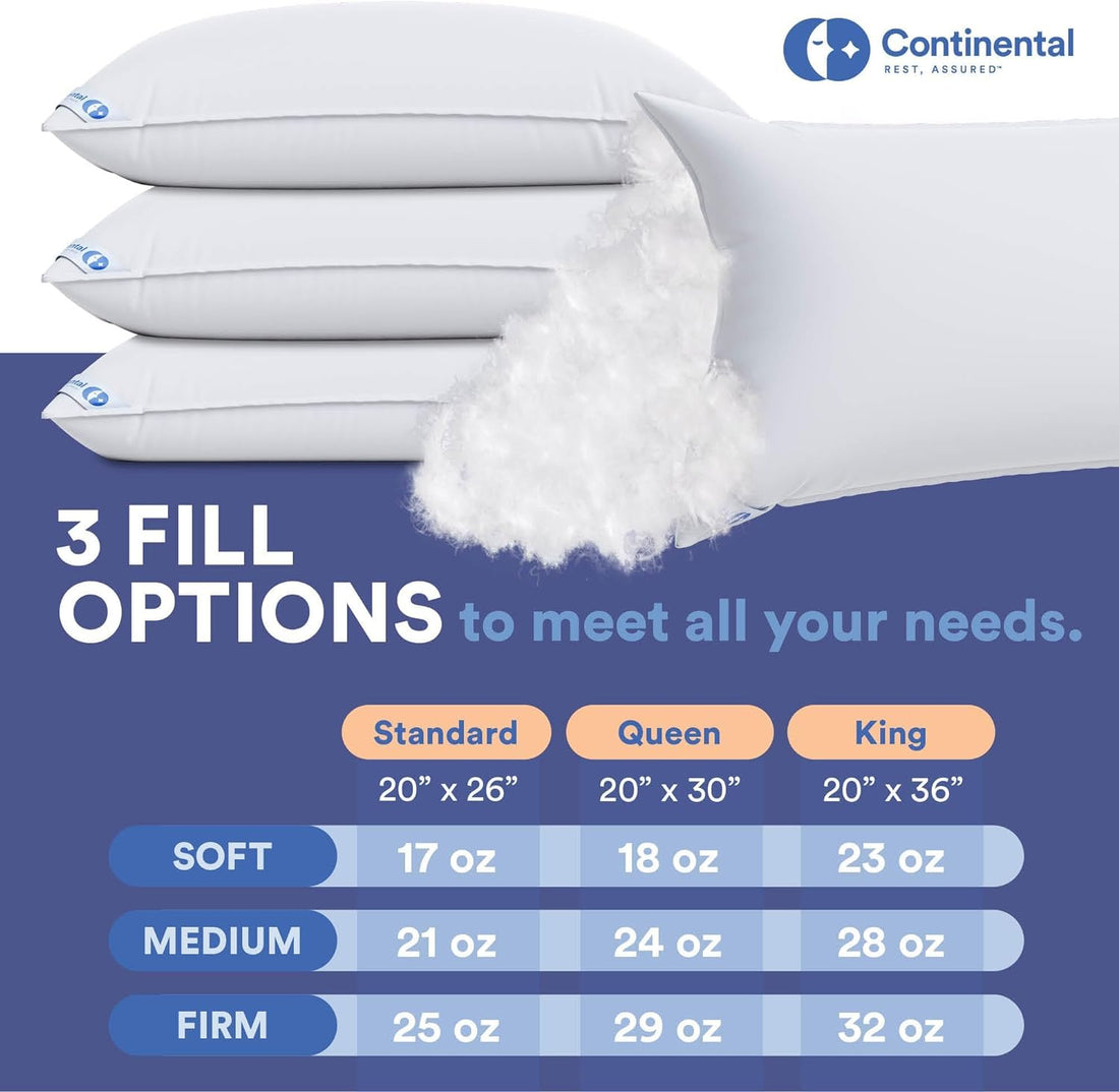 Continental Harmony White Down Pillow – King (Pack of 2)