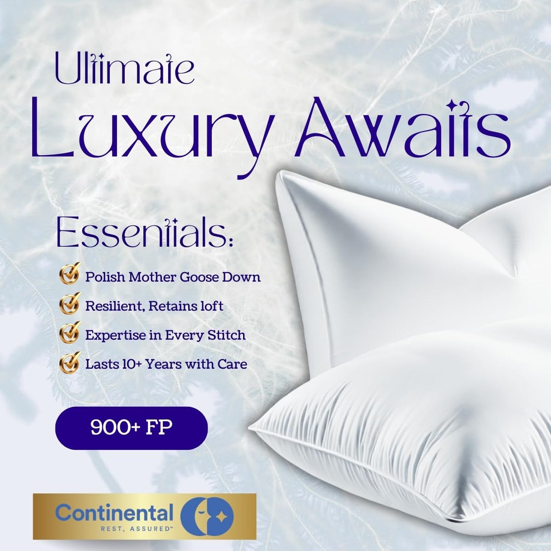 Continental Goose Down Pillow – King