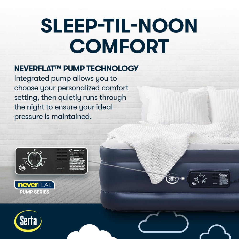 Serta Raised Air Mattress with Built-In Pump