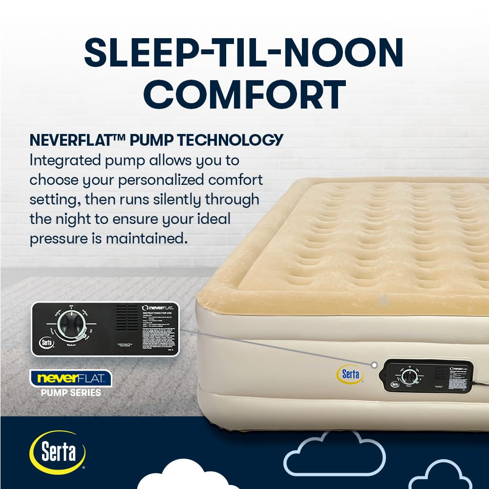 Serta Raised Air Mattress with Built-In Pump