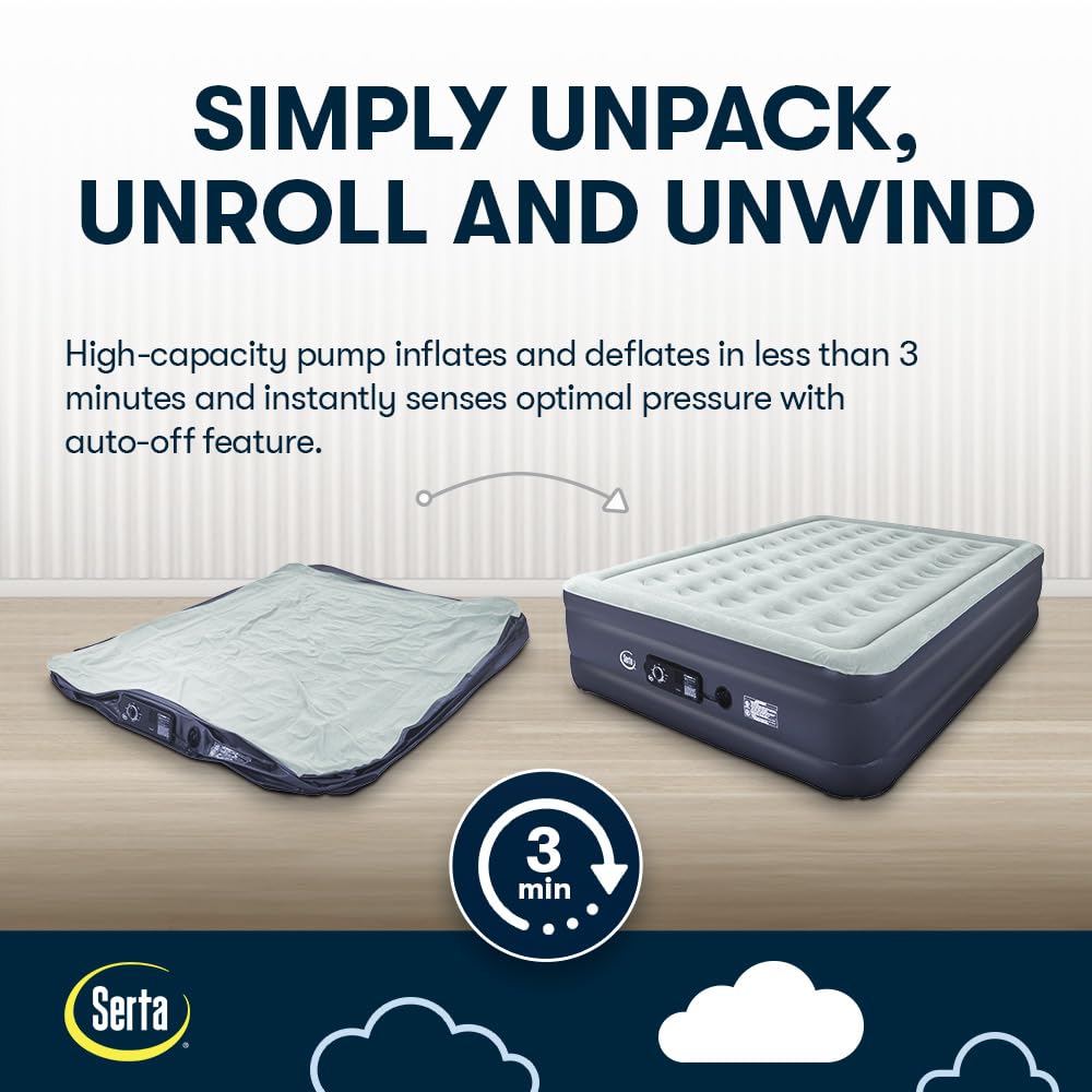 Serta Raised Air Mattress with Built-In Pump