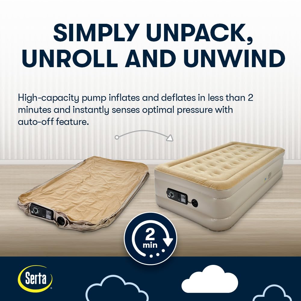 Serta Raised Air Mattress with Built-In Pump
