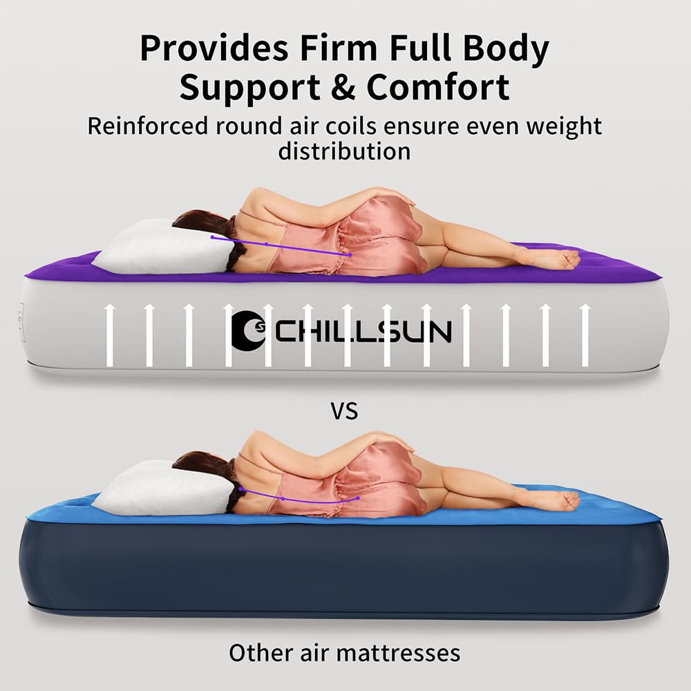 CHILLSUN Queen Air Mattress with Pump