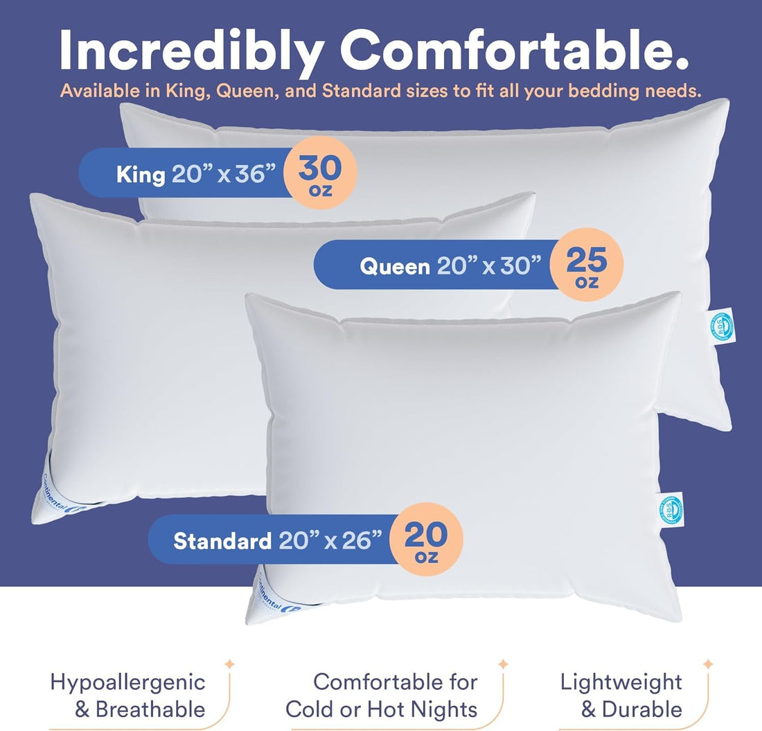 Firm Goose Down Pillows – Queen (Set of 2)