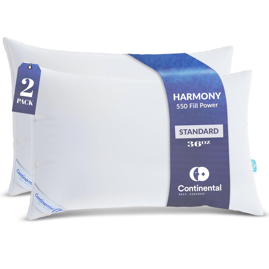 Continental Harmony White Down Pillow – King (Pack of 2)