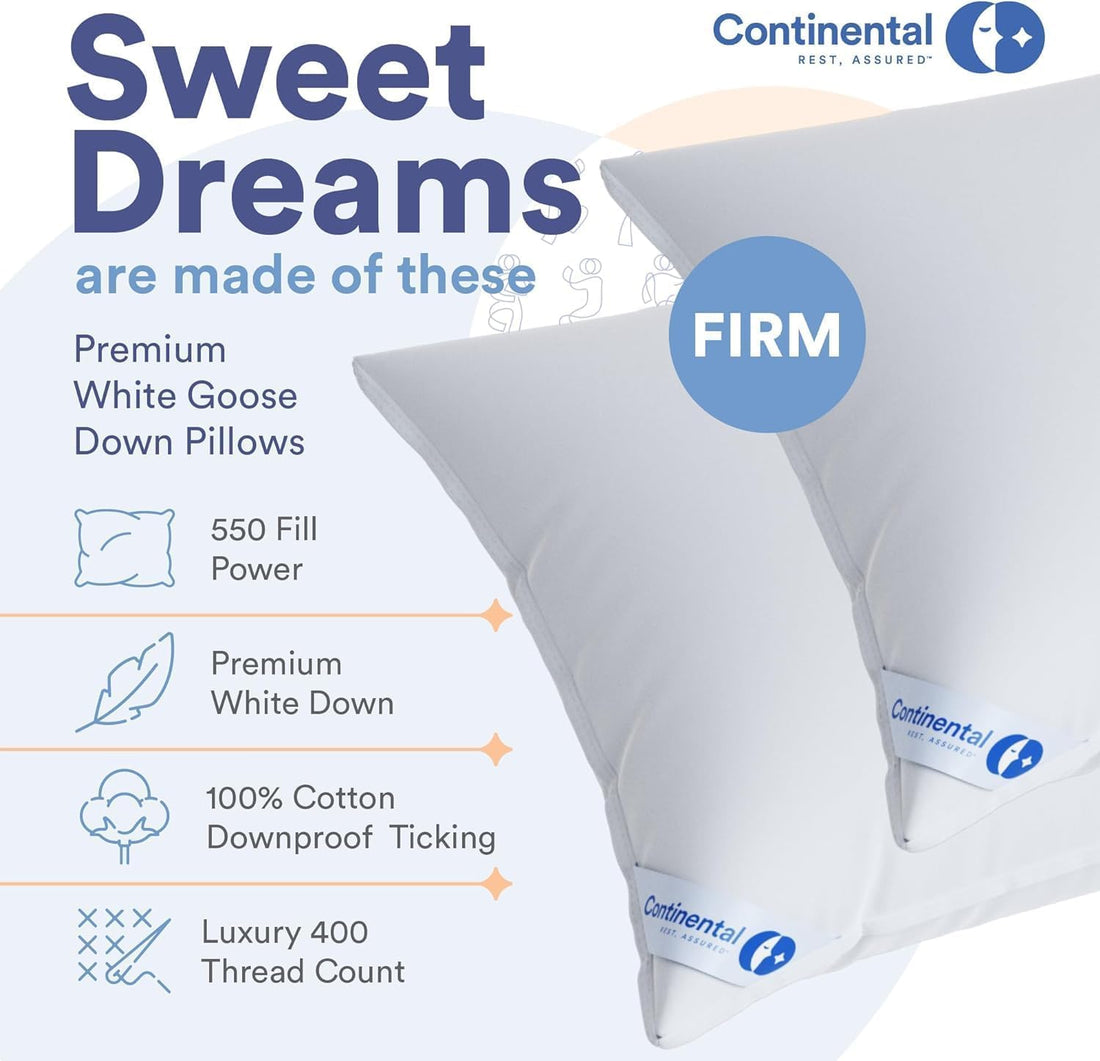 Continental Harmony White Down Pillow – King (Pack of 2)