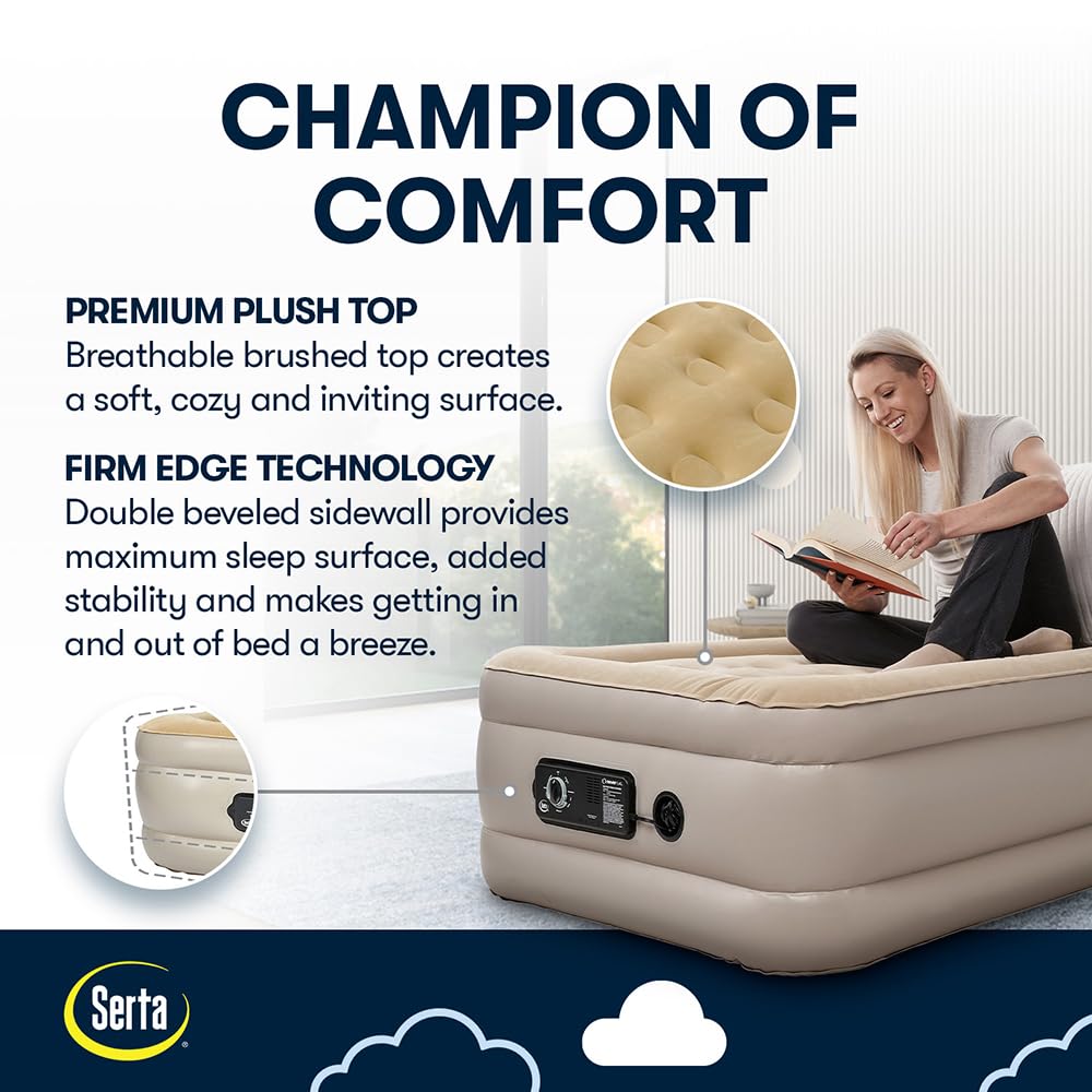 Serta Raised Air Mattress with Built-In Pump