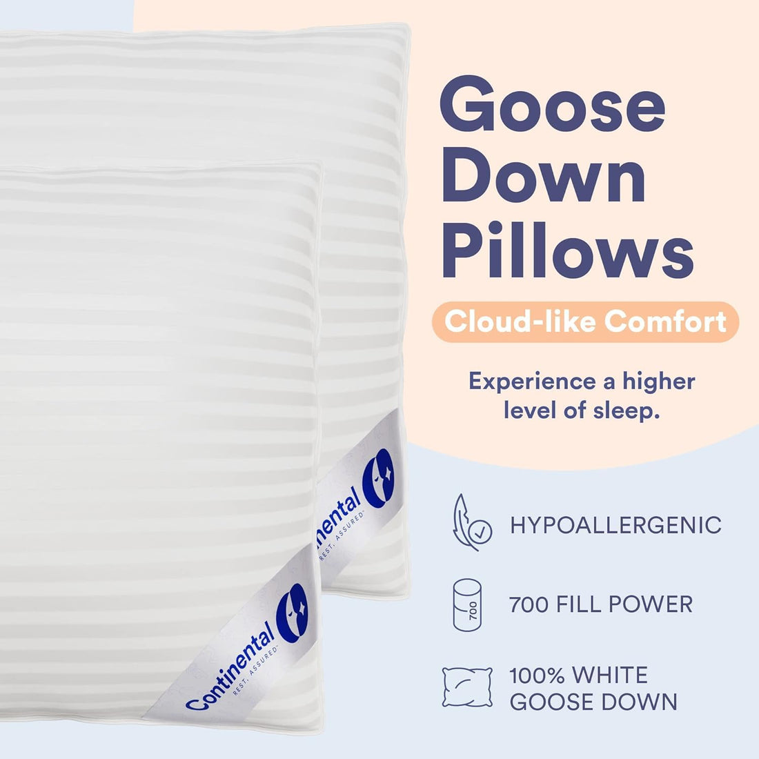 Continental Goose Down Pillow – King (2 Pack)