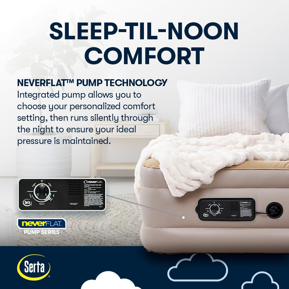 Serta Raised Air Mattress with Built-In Pump