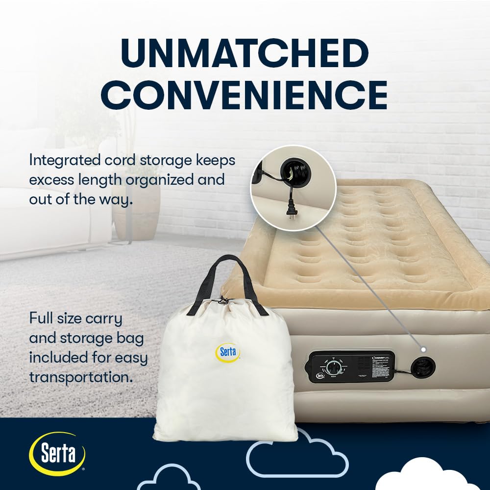 Serta Raised Air Mattress with Built-In Pump