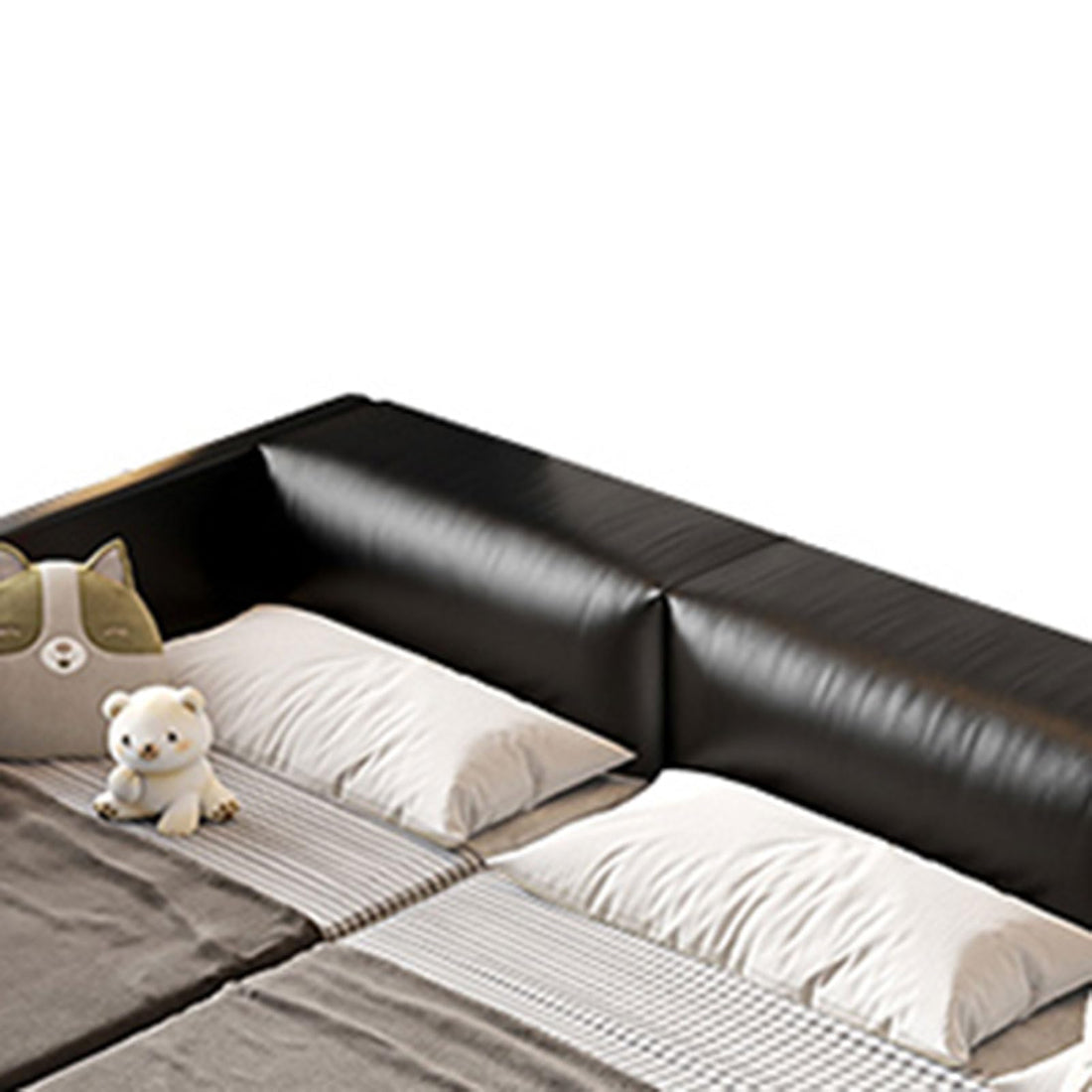 Modern Leather Queen Platform Bed