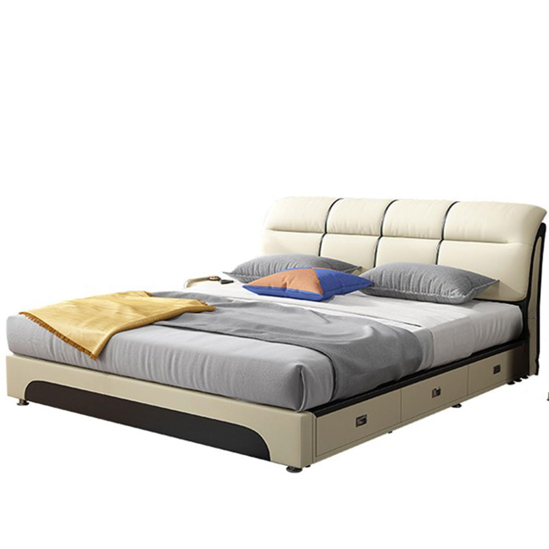 Modern Luxury Leather Queen Bed Frame