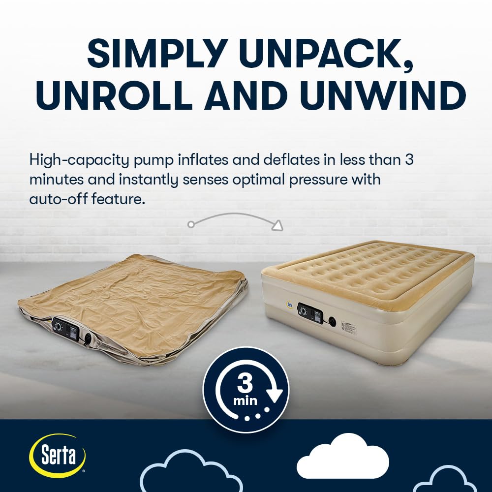 Serta Raised Air Mattress with Built-In Pump