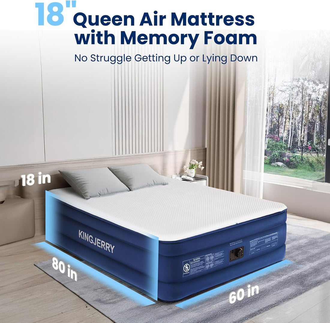 KINGJERRY Queen Air Mattress with Pump