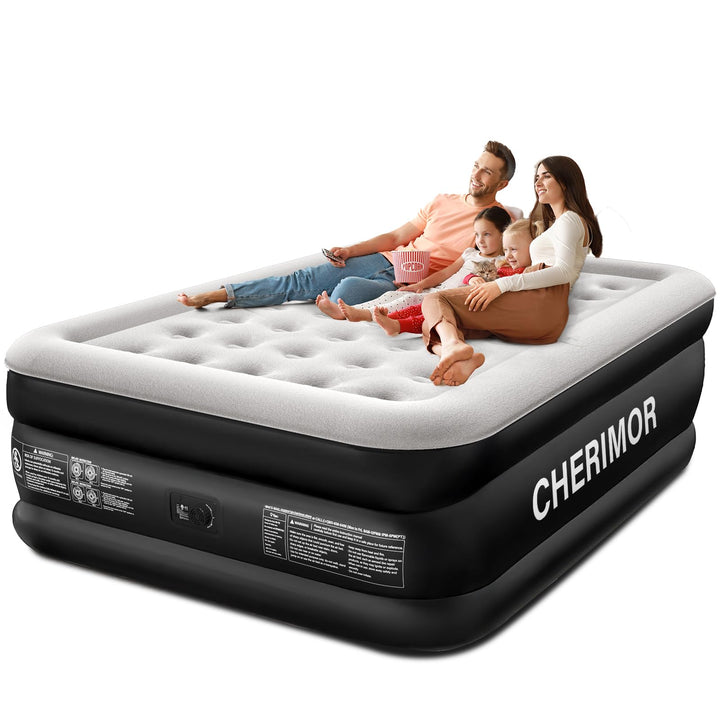 Queen Air Mattress with Built-In Pump – 18” Raised