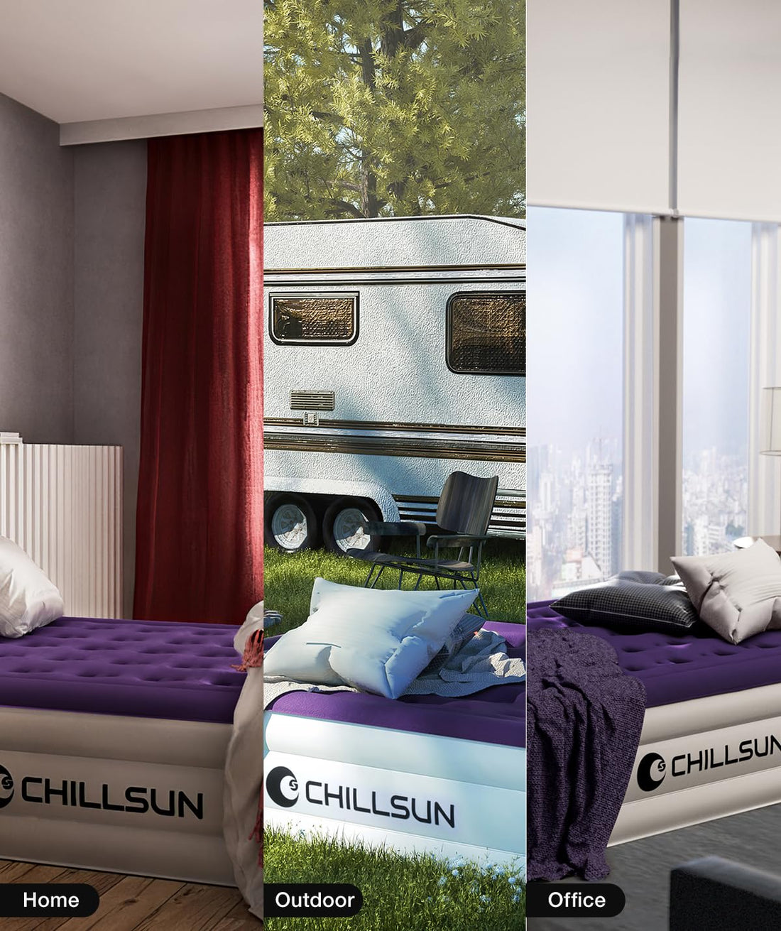 CHILLSUN Queen Air Mattress with Pump