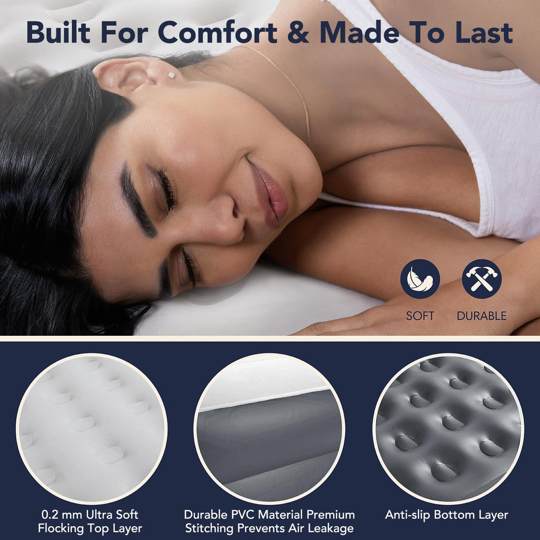 InnoTruth Queen Air Mattress with Built-In Pump