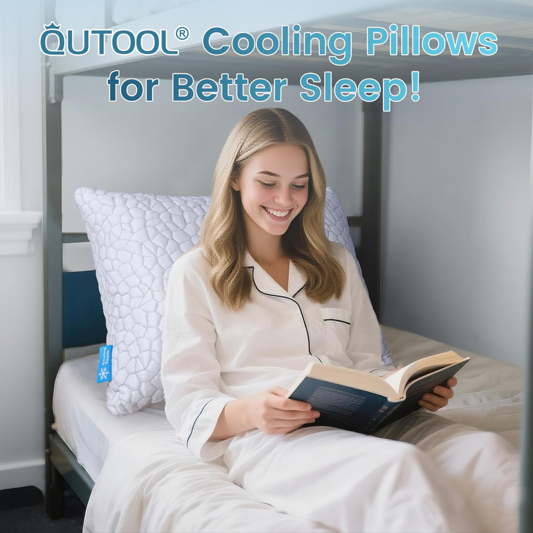 QUTOOL Queen Cooling Memory Foam Pillows – Set of 2
