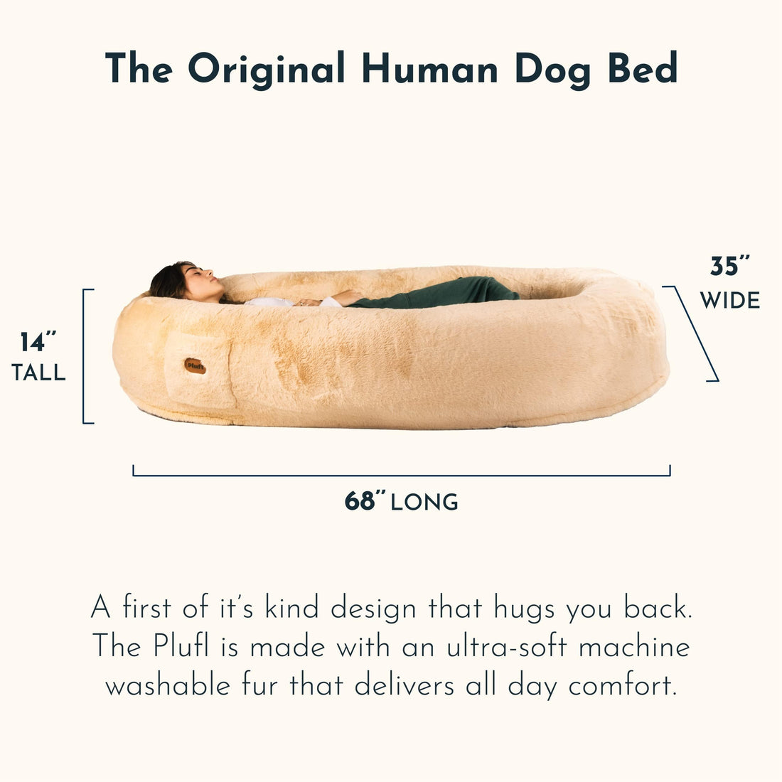 Plufl Original Human Dog Bed – Black
