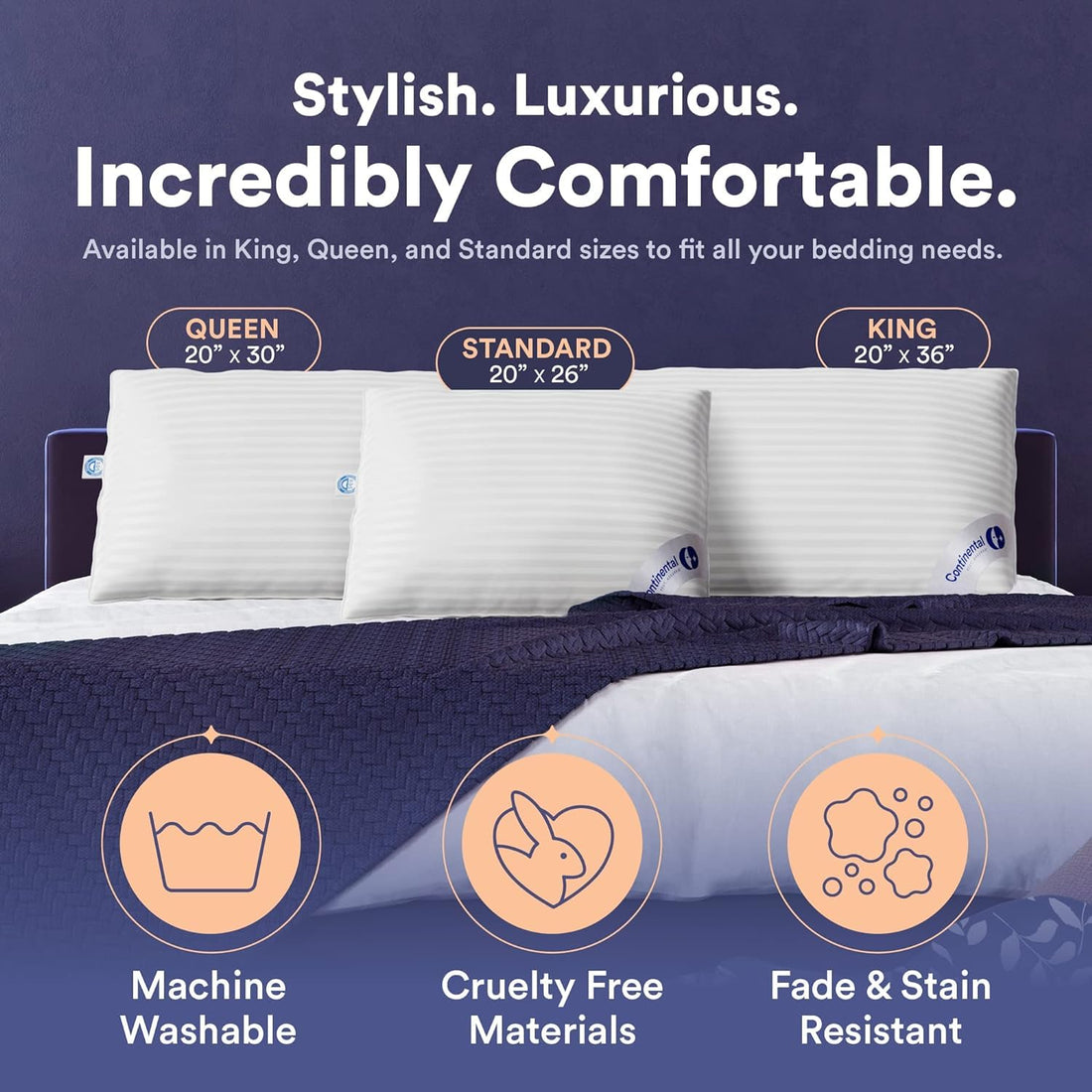 Continental Goose Down Pillow – King (2 Pack)