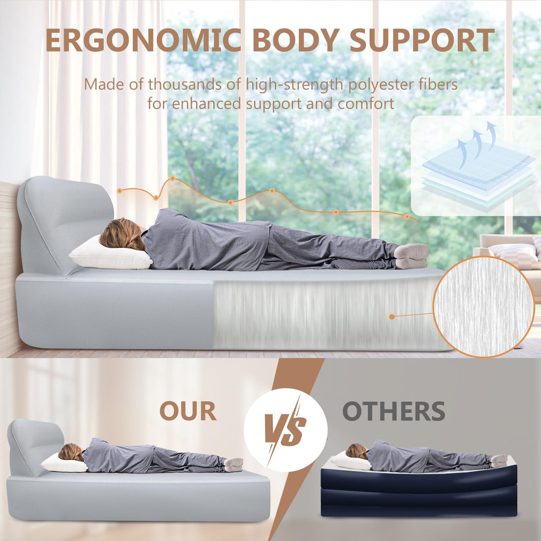 Queen Air Mattress with Wireless Pump