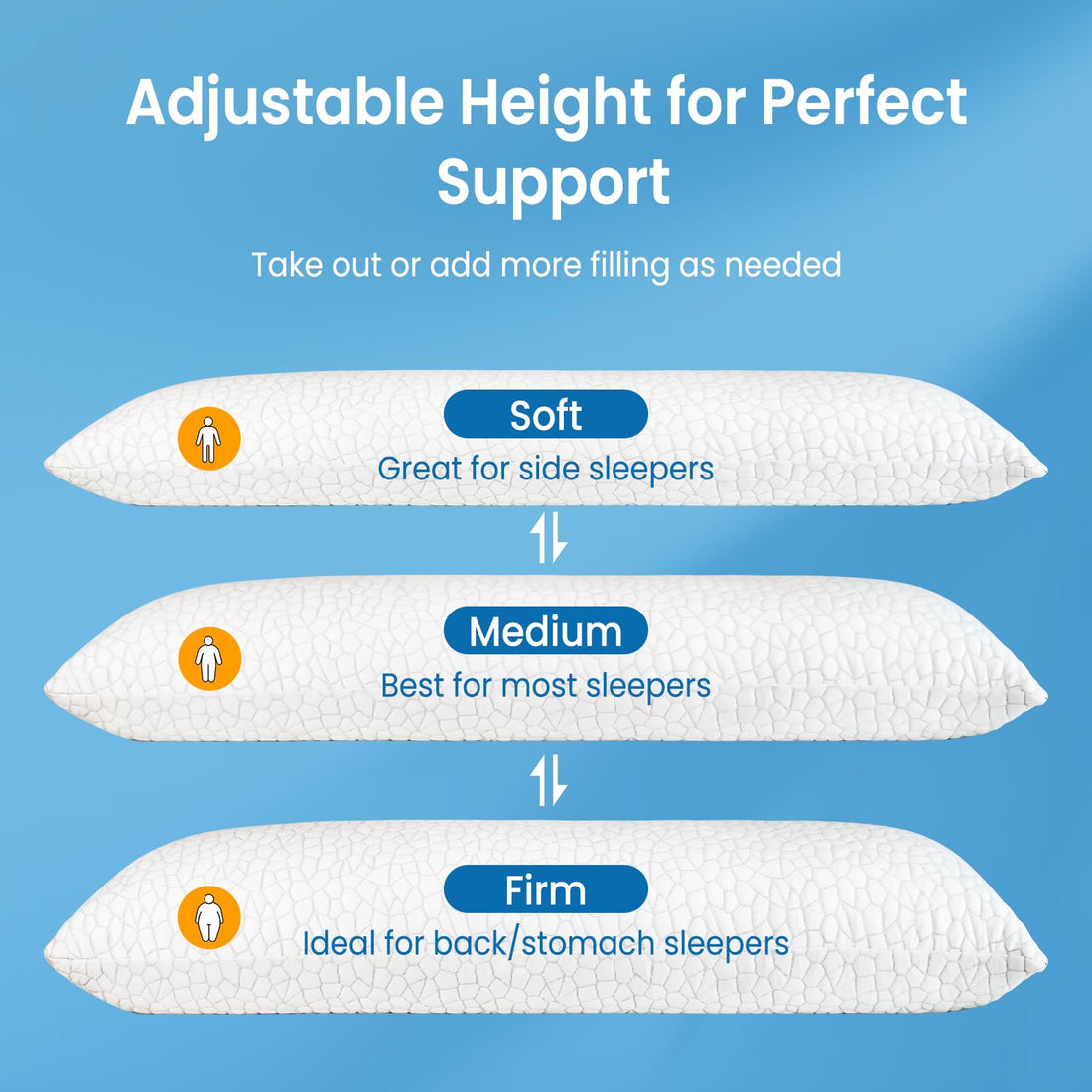 QUTOOL Queen Cooling Memory Foam Pillows – Set of 2