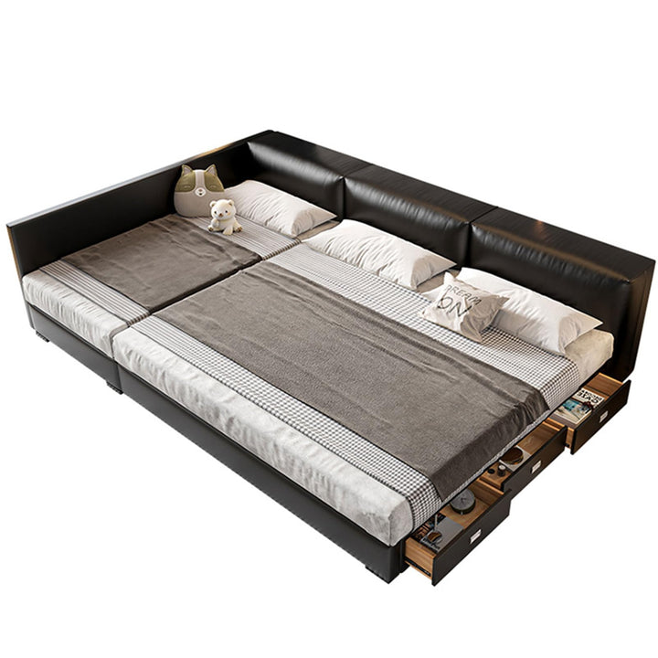 Modern Leather Queen Platform Bed