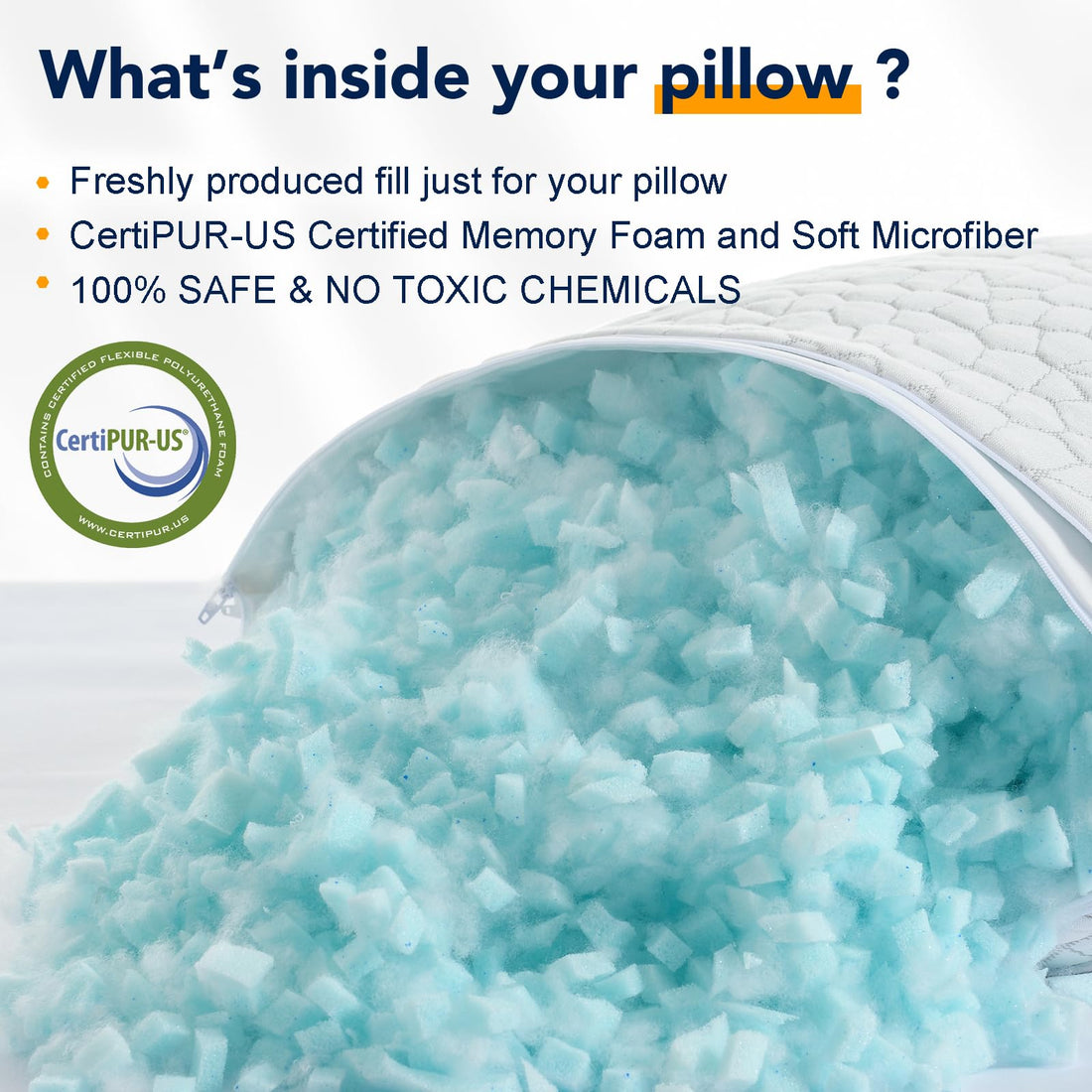 QUTOOL Queen Cooling Memory Foam Pillows – Set of 2