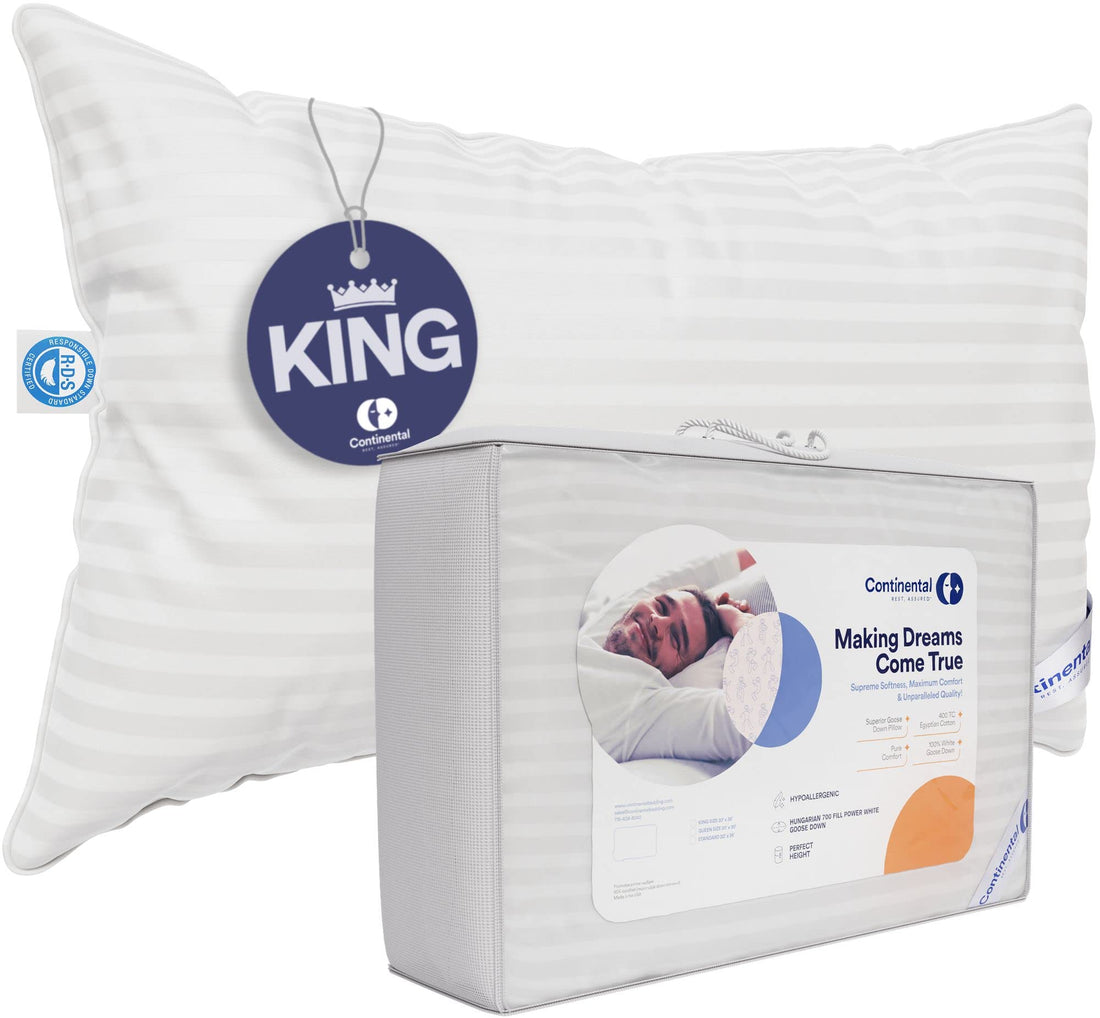 Continental Goose Down Pillow – King (2 Pack)