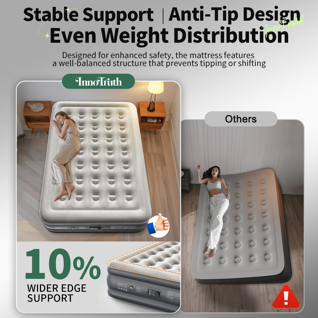 InnoTruth Queen Air Mattress with Built-In Pump