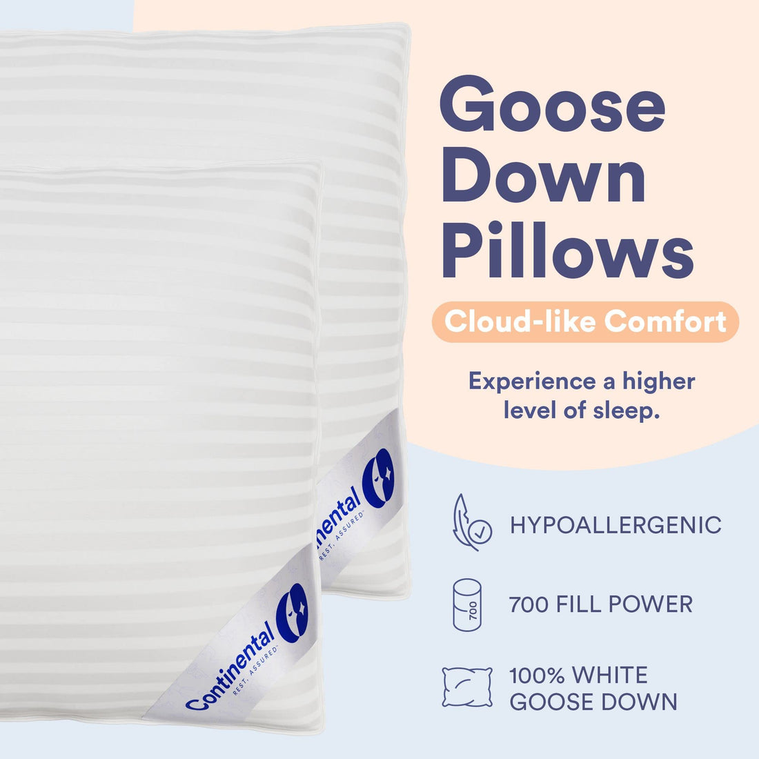 Continental Goose Down Pillow – King (2 Pack)