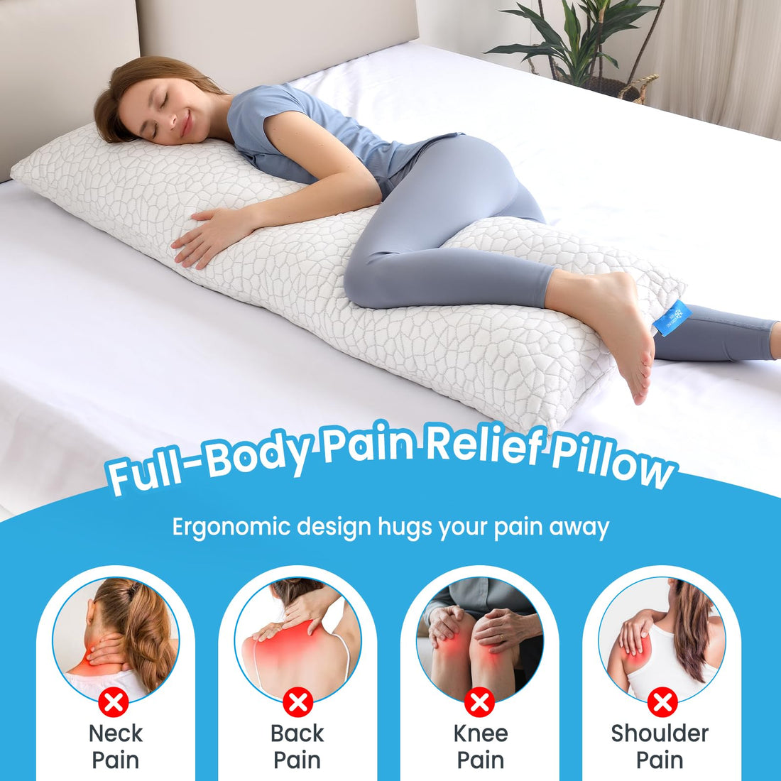 QUTOOL Queen Cooling Memory Foam Pillows – Set of 2