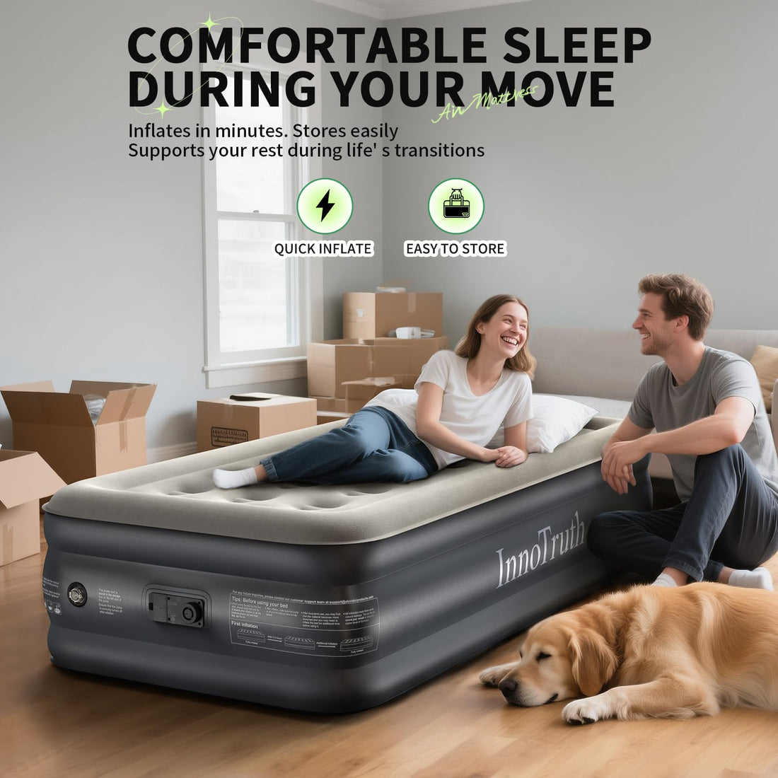 InnoTruth Queen Air Mattress with Built-In Pump