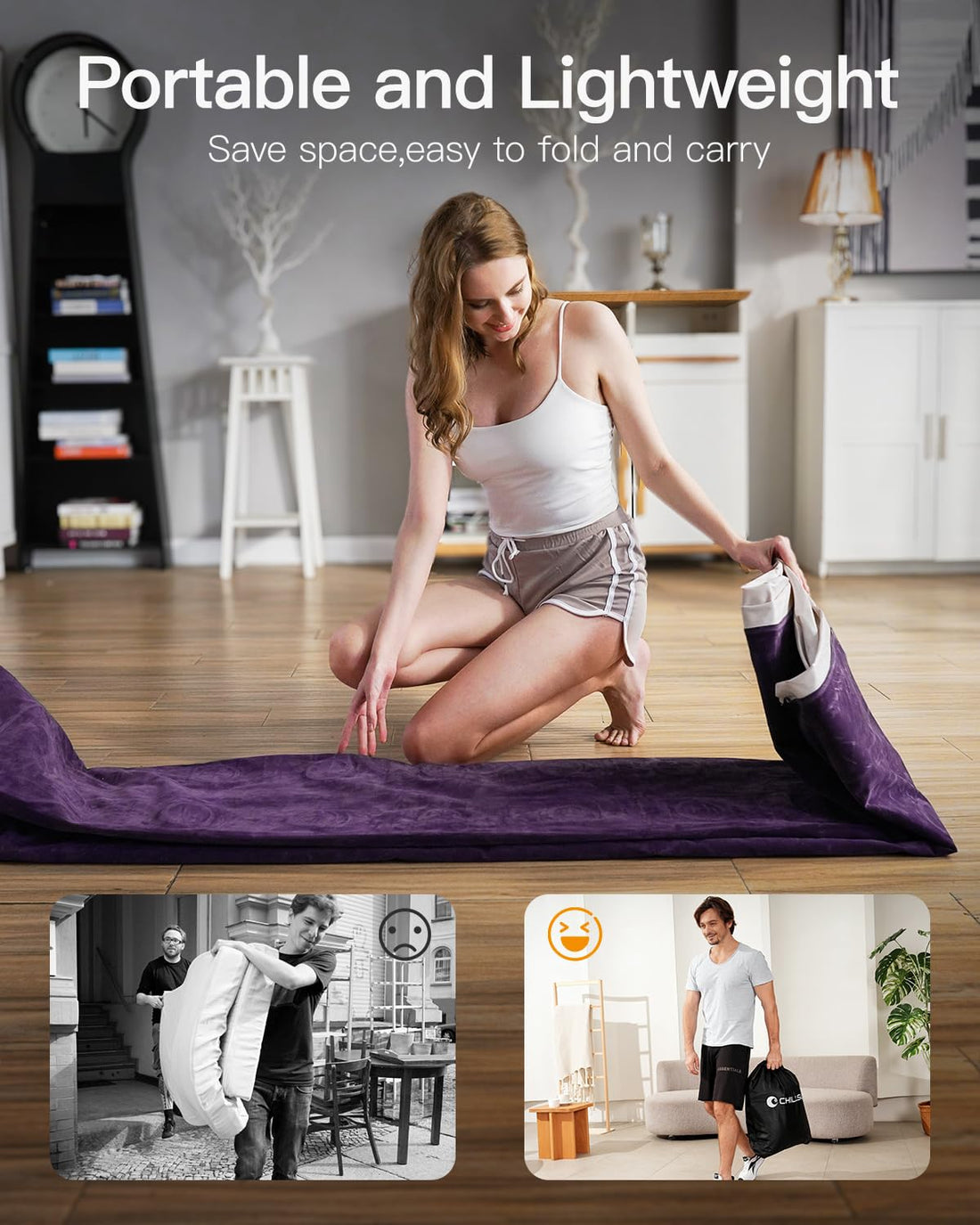 CHILLSUN Queen Air Mattress with Pump