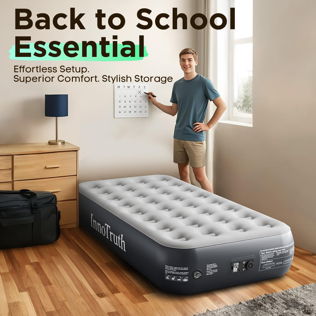 InnoTruth Queen Air Mattress with Built-In Pump