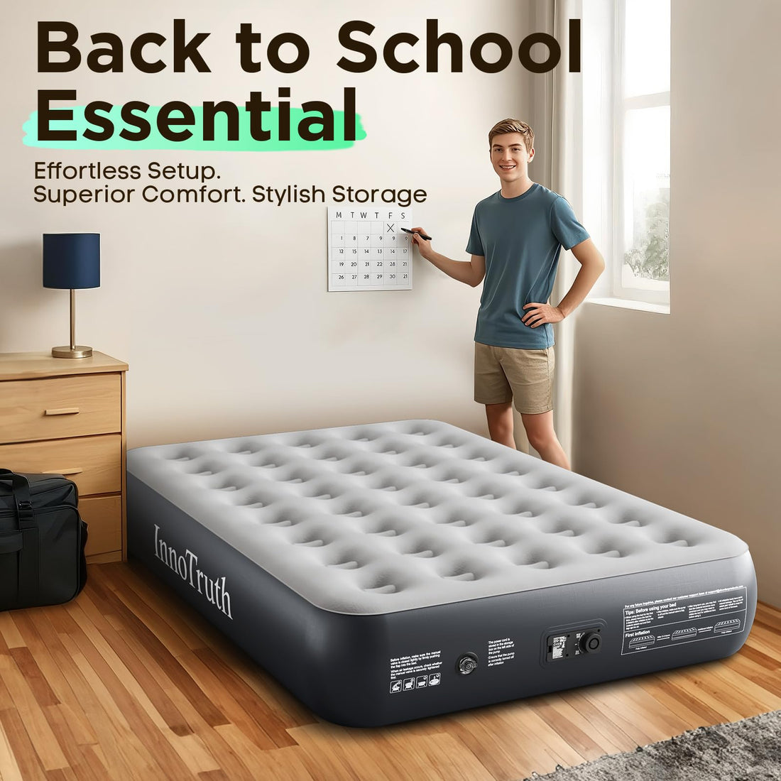 InnoTruth Queen Air Mattress with Built-In Pump