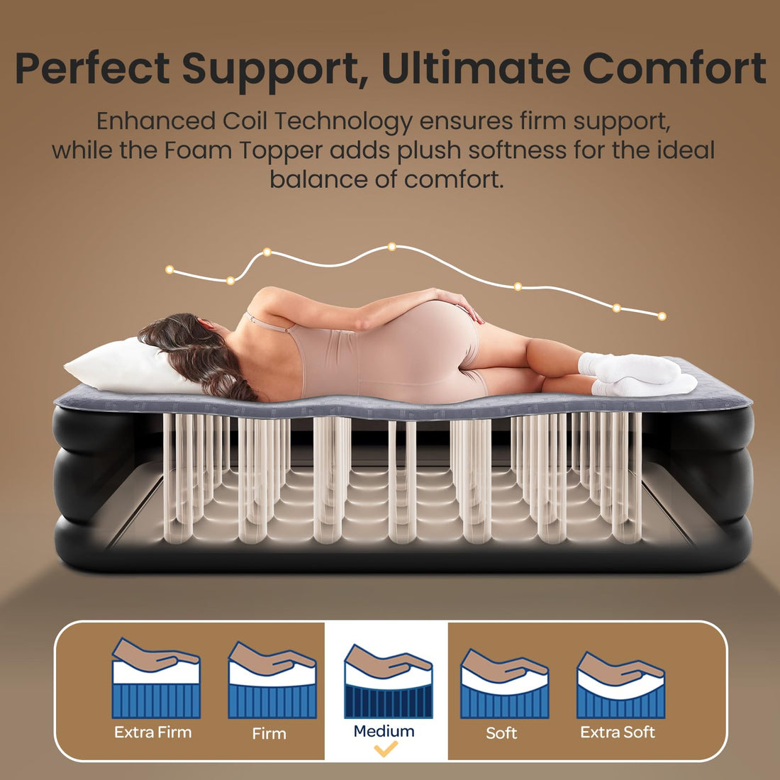 OhGeni 18" Queen Air Mattress with Pump
