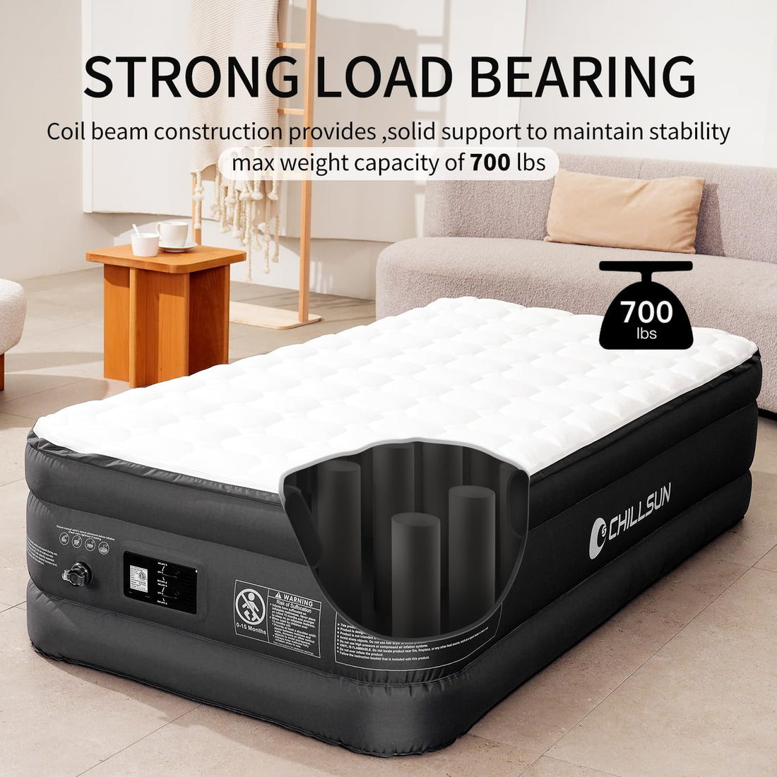CHILLSUN Queen Air Mattress with Pump