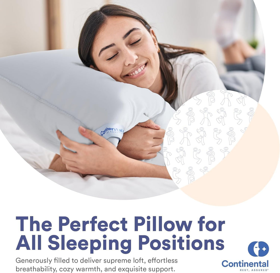 Firm Goose Down Pillows – Queen (Set of 2)