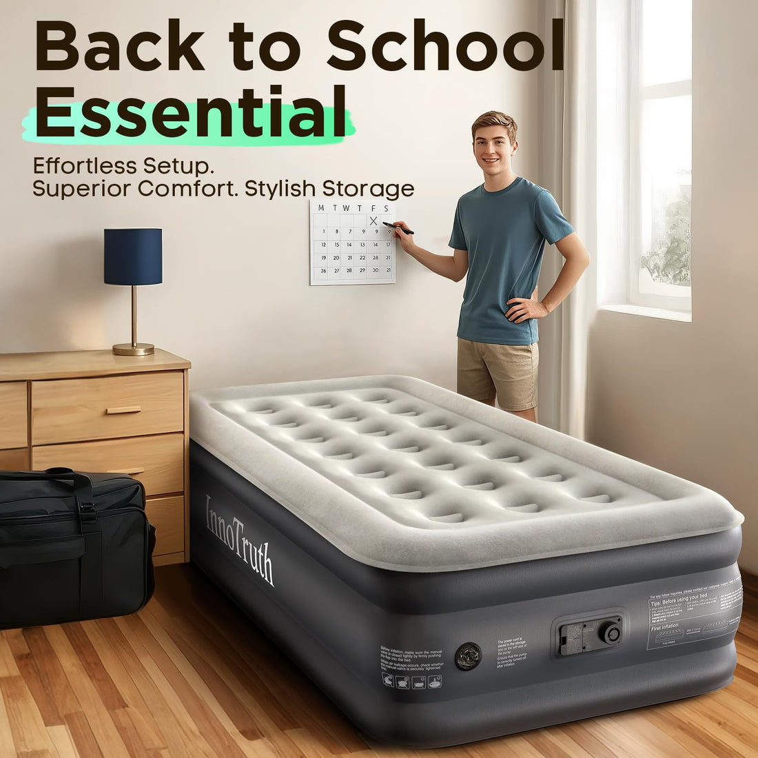 InnoTruth Queen Air Mattress with Built-In Pump