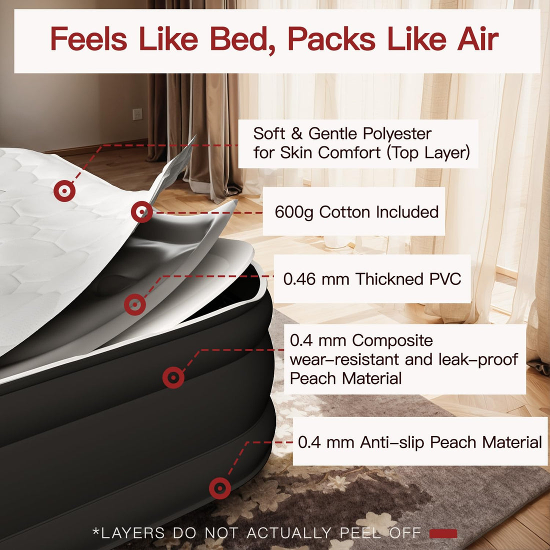 CHILLSUN Queen Air Mattress with Pump