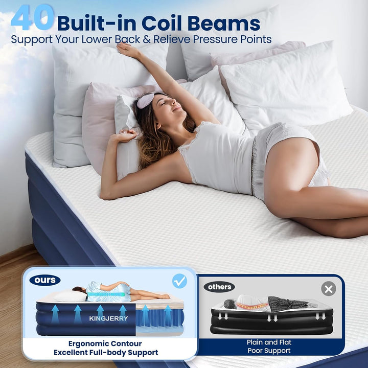 KINGJERRY Queen Air Mattress with Pump