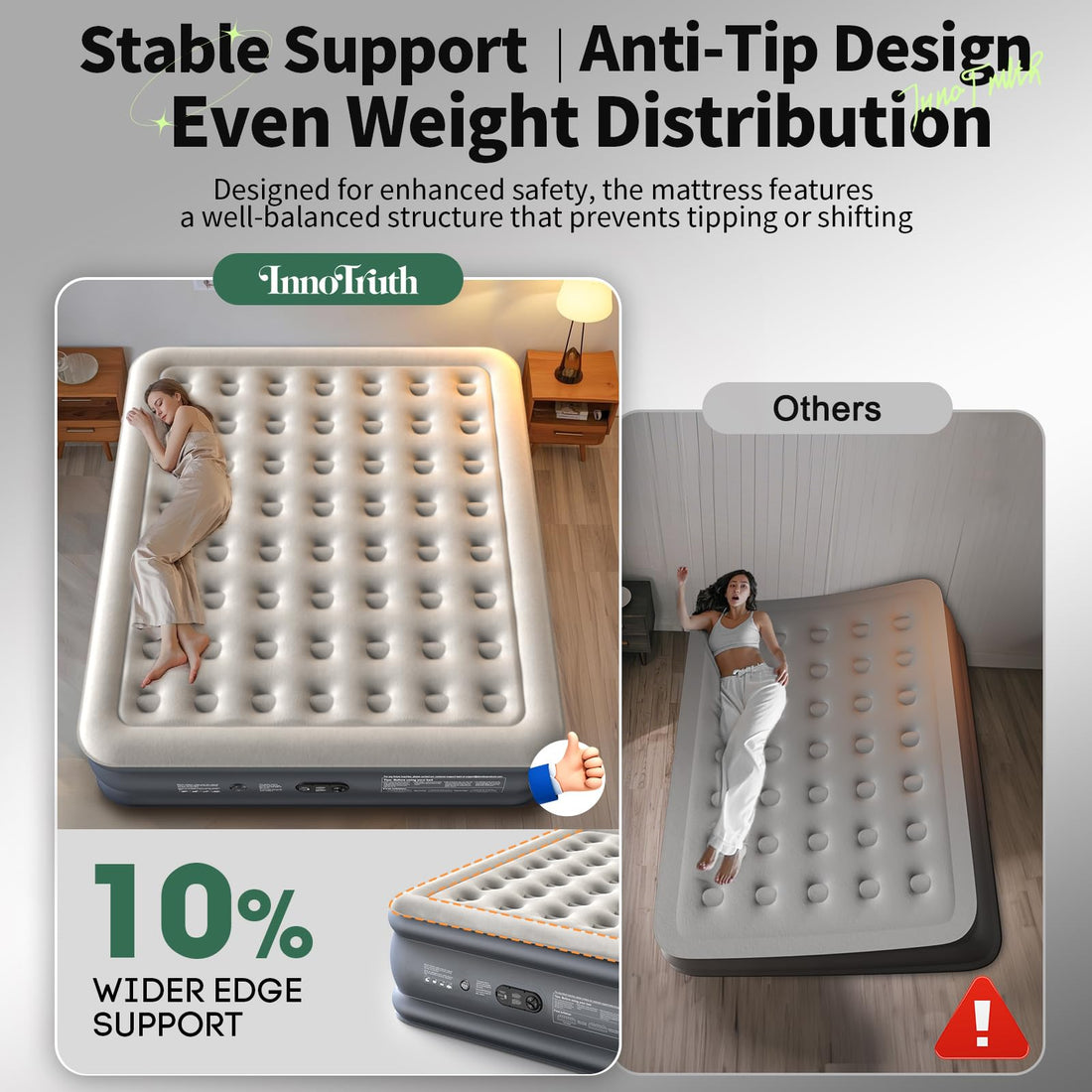 InnoTruth Queen Air Mattress with Built-In Pump