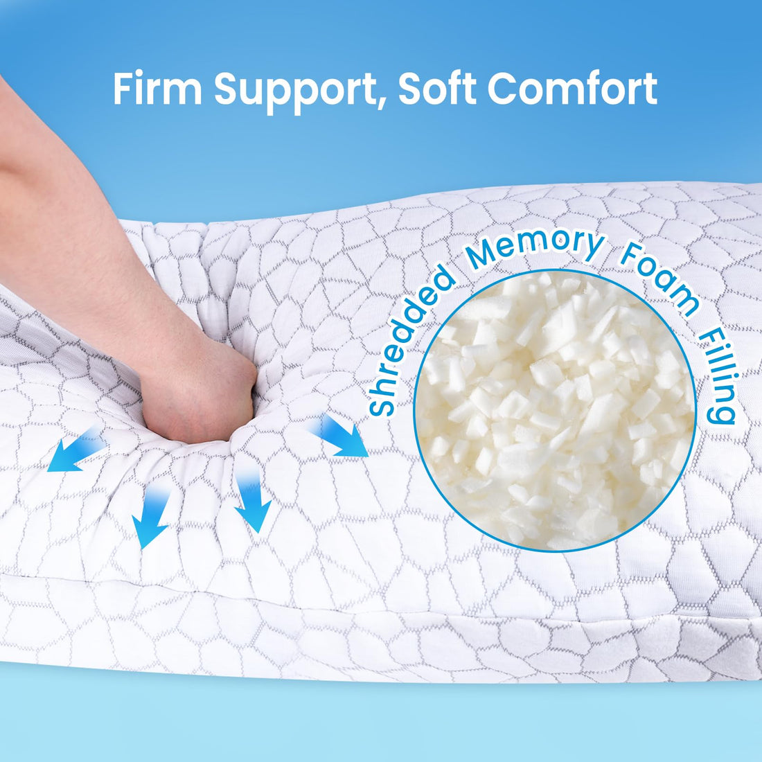 QUTOOL Queen Cooling Memory Foam Pillows – Set of 2