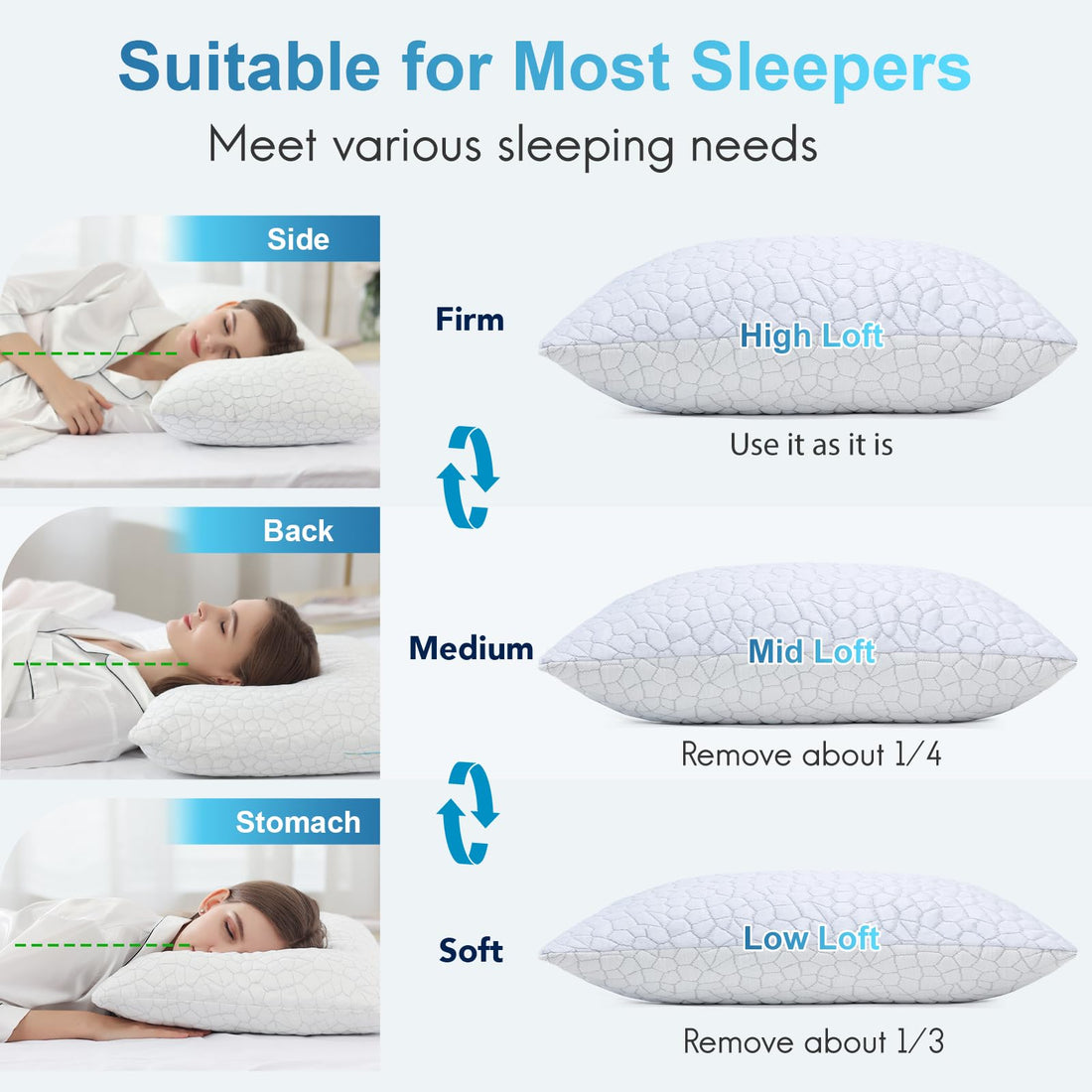 QUTOOL Queen Cooling Memory Foam Pillows – Set of 2